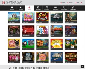 Platinum Play Casino Screenshot #1